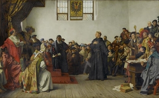 Pintura de Lutero na Assembleia de Worms, por Anton von Werner (1843–1915).