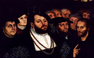 Martinho Lutero e os reformadores de Wittenberg (Lucas Cranach the Younger/1515–1586)