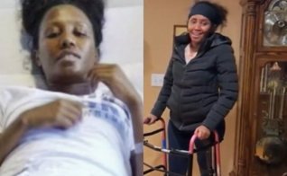 Naomi Bogale deu seus primeiros passos, em um verdadeiro milagre. (Foto: Reprodução/YouTube/CBS Colorado).