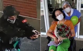 Degina de Oliveira levou 5 tiros durante o ataque. (Foto: Câmeras de segurança/Arquivo pessoal)