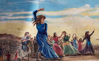 Pintura retrata Miriã dançado após atravessar o Mar Vermelho. (Imagem: Flickr/Zeevveez)