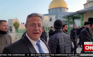 A visita de Itamar Ben-Gvir foi condenada por vários países, incluindo o Brasil. (Foto: Reprodução/Twitter/Christiane Amanpour/CNN).