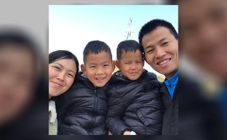 Dai Zhichao e sua família. (Foto: ChinaAid)