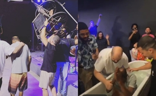 Após receber o milagre, Paulo aceitou a Jesus e foi batizado. (Foto: Reprodução/Instagram/Dan Sartori).