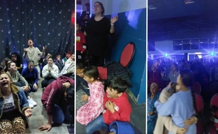 Cenas do avivamento na igreja dos ciganos, na Bulgária. (Foto: Capturas de tela/Vídeo God TV)