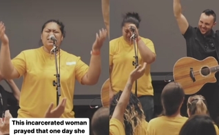 A mulher teve um encontro com Deus através de um ministério na prisão. (Foto: Reprodução/Instagram/God Behind Bars).