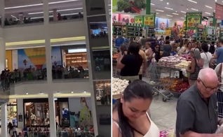 Clientes registraram o momento que impactou a todos. (Foto: Reprodução/Instagram/Gabriel Rodrigo/Isaias Saad)