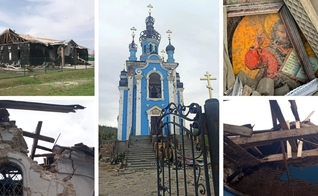Igrejas na Ucrânia destruídas por ataques russos na região de Kiev. (Foto: Serviço Estatal da Ucrânia para Assuntos Étnicos e Liberdade de Consciência - DESS)