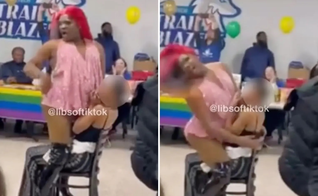 Imagens de vídeo com ‘performance’ drag sobre aluna se tornou viral. (Captura de tela/TikTok/@libsoftiktok)