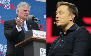 Franklin Graham e Elon Musk. (Foto Montagem: Flickr NVIDIA Corporation e Wikimedia Commons)