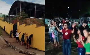 Em vários estados, cristãos oraram em frente a escolas pela proteção dos estudantes. (Foto: Reprodução/TikTok/miguelvelosoficial).