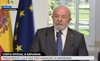 Lula em visita oficial à Espanha. (Captura de tela/TV Brasil)