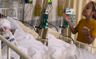 O menino Benício está com um tumor cerebral. (Foto: Reprodução/Instagram/Vitória Guinancio).