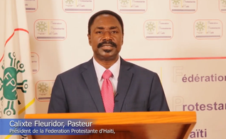 Calixte Fleuridor, presidente da Federação Protestante do Haiti. (Captura de tela/Facebook/Federation Protestante d'Haiti)