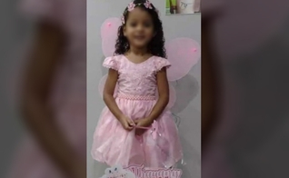 Menina de cinco anos vítima de bala perdida. (Foto: Reprodução/G1)