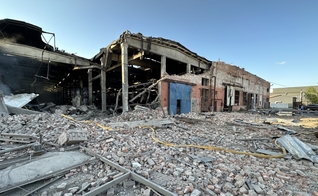 Base da missão LIO destruída na Ucrânia. (Foto: Reprodução/LIO)