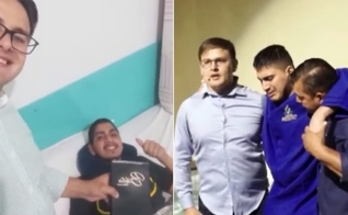Lucas Lima acordou do coma e pediu para ser batizado. (Foto: Reprodução/YouTube/Adventistas Leste Mato Grosso).