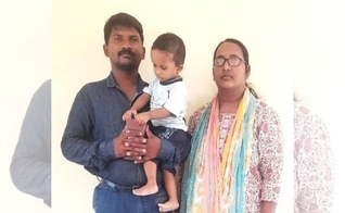Pastor R. Kirubendran, a esposa Manju Tiruvendram e a filha de 18 meses. (Foto: Reprodução Morning Star News) 