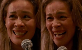 Mulher que teve a visão restaurada durante culto. (Foto: Reprodução/TikTok/ Jesus Image Official)