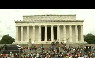 Manifestantes pró-vida na celebração do 1º Life Day, no Lincoln Memorial, em 24 de junho de 2023. (Captura de tela/C-Span)