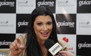 Raquel Santiago na Expoevangélica 2023. (Foto: Reprodução/Guiame).