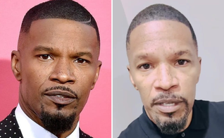 Jamie Foxx antes e após hospitalização por “complicação médica”. (Captura de tela/Instagram/Jamie Foxx)