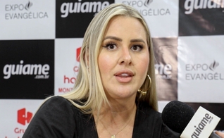 Patrícia Leitte na Expoevangélica 2023. (Foto: Guiame/Marcos Paulo Corrêa).