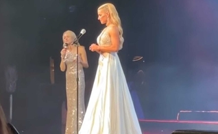 Hannah Neeleman durante o concurso Mrs. American. (Reprodução/Faithware)
