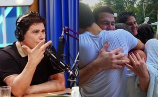 César Filho e a família. (Foto: Reprodução/YouTube/PodC/Instagram/Luigi César).