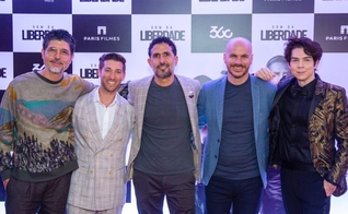 Equipe de “Som da Liberdade” na pré-estreia do filme no Rio. (Foto: Paulo Tauil)