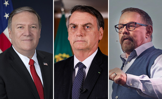 Primeiros colocados na lista ‘Amigos de Israel 2023’: Mike Pompeo, Jair Bolsonaro e Larry Huch. (Foto: Wikipedia/Instagram/larryhuchministries)