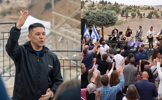 Téo Hayashi no Dia Global de Oração pela Paz de Jerusalém. (Foto: Instagram/Téo Hayashi/Instagram/Robert Stearns).
