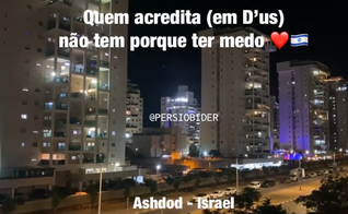 Israelenses cantam em Ashdod, ao sul de Gaza. (Captura de tela/Instagram/Persio Bider)