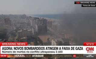 Cenário de guerra na Faixa de Gaza. (Captura de tela/YouTube CNN Brasil)