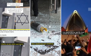 Imagens de antissemitismo e pedidos de violência contra judeus. (Captura de tela/YouTube/NowThis News)