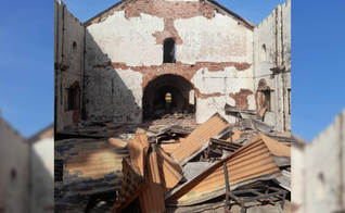Igreja evangélica bombardeada pelas forças sudanesas. (Foto: CSW)
