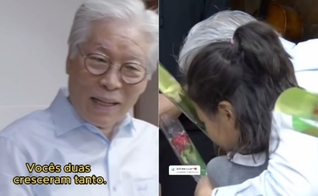 Jong-Rak Lee encontrou duas meninas que ele salvou quando eram bebês. (Foto: Reprodução/Instagram/Marcelo Hipolito).