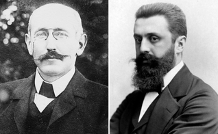 Alfred Dreyfus [à esq.], Theodor Herzl [à dir.]. (Foto: Wikipedia)