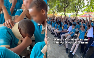 Estudantes recebendo a palavra de Deus e se entregando a Jesus. (Captura de tela/Instagram/Guilherme Batista)