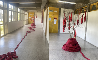 Exposição 'árvore de abortos'. (Foto: X/@profpaulamarisa)