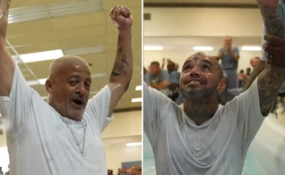 Presos durante batismo nas águas. (Captura de tela/Instagram/ God Behind Bars)