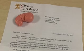 Carta da Civitas Christiana enviada aos deputados holandeses. (Foto: X/Wieke Paulusma)