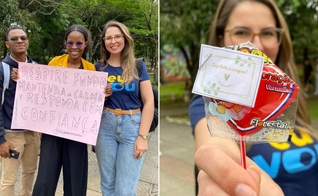 O grupo encorajou os candidatos durante o vestibular da UFSC. (Foto: Notícias Adventistas).
