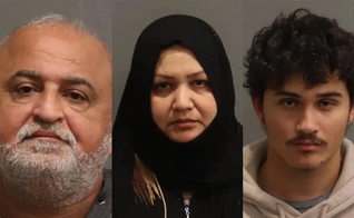 Nick Kadum [à esq.], Rawaa Khawaji e John Kadum. (Foto: Departamento de Polícia Metropolitana de Nashville)