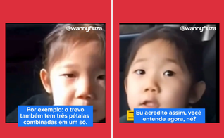: Criança fala sobre a trindade. (Captura de tela/Instagram/wannyfiuza)