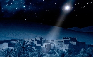 Ilustração da ‘estrela’ sobre Belém, anunciando o nascimento de Jesus. (Foto: FreeBible).