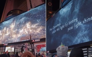 Imagens exibidas na Times Square. (Foto: Reprodução/Instagram/True Millennial)