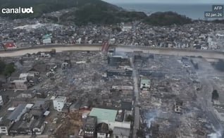 Imagens após terremoto no Japão. (Captura de tela: Vídeo UOL)