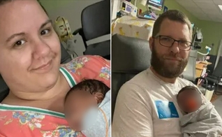 O casal com o bebê. (Foto: Reprodução/Fox News/Tyler Family)