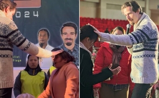 Willem Fiege orando pelos participantes. (Foto: Reprodução/Instagram/Willem Fiege)